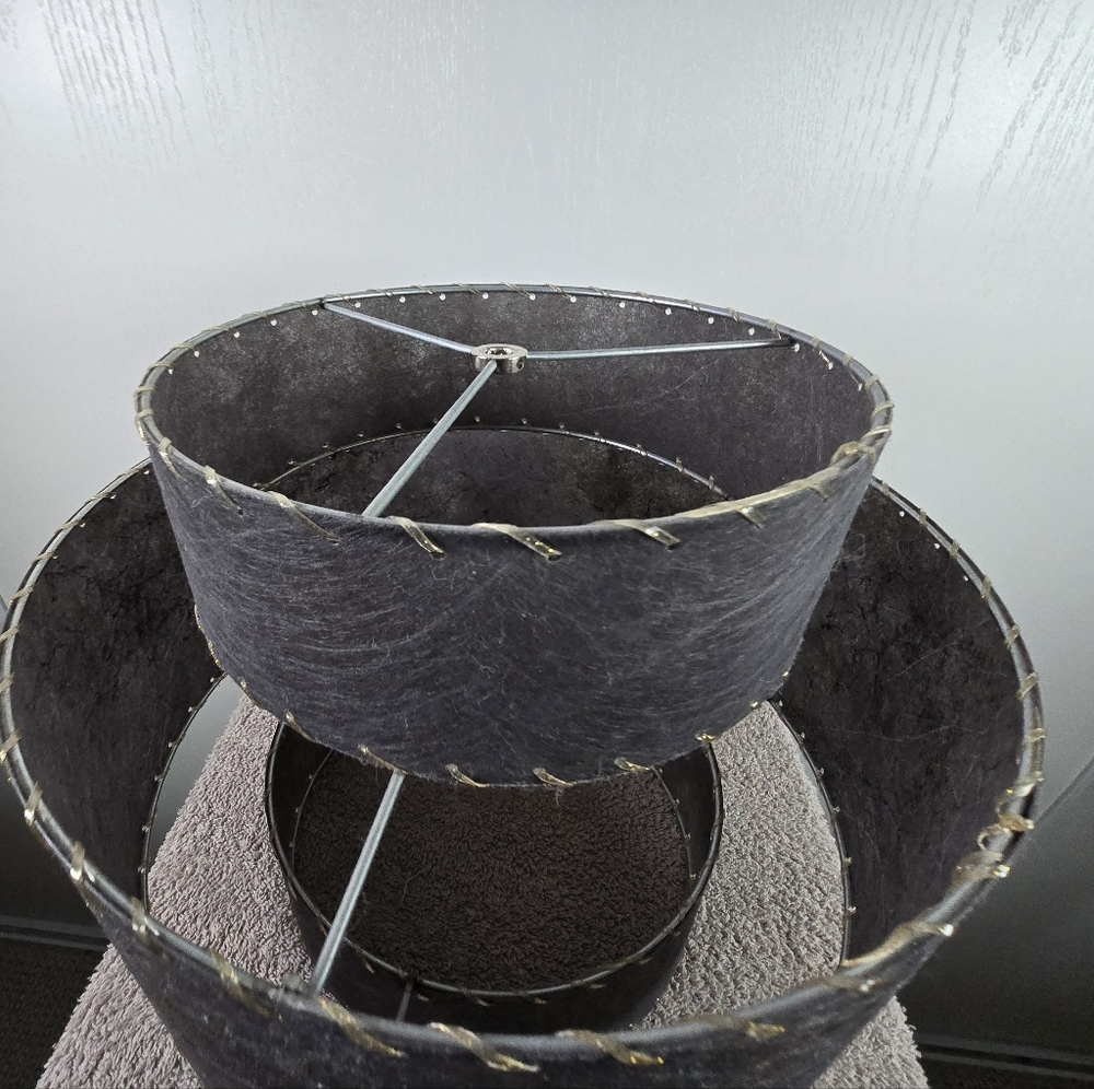 VINTAGE STYLE 3 TIERED DRUM LAMPSHADE - Picture 9 of 12